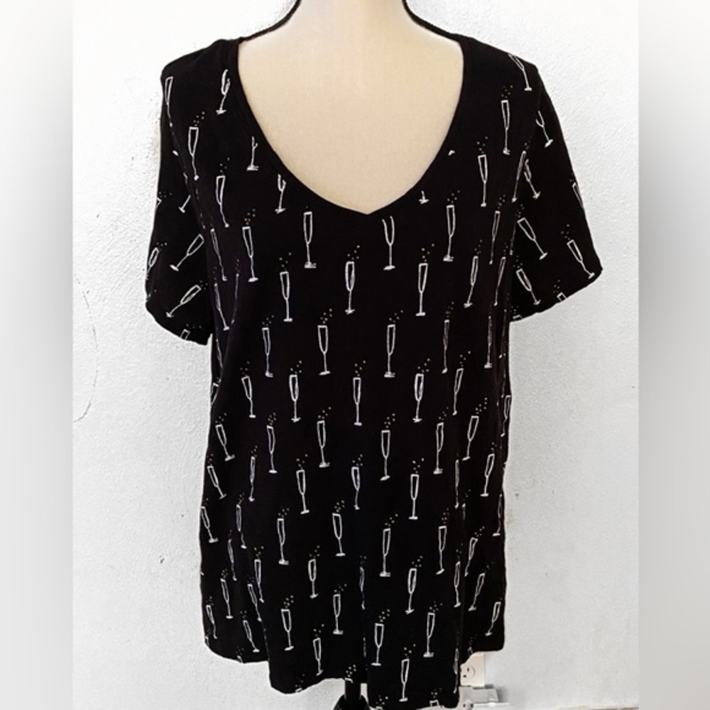 Lane Bryant size 22/24 top wine glass design 100% cotton